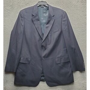 Evan Picone Blazer Jacket Men 46L Multi Striped Wool Single-Breasted Notch Lapel